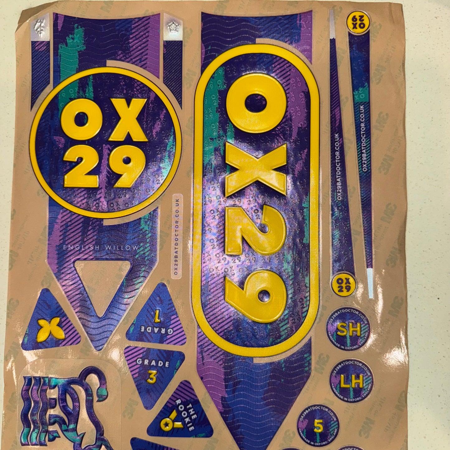 Metallic Splashes, Cricket Bat Stickers by OX29