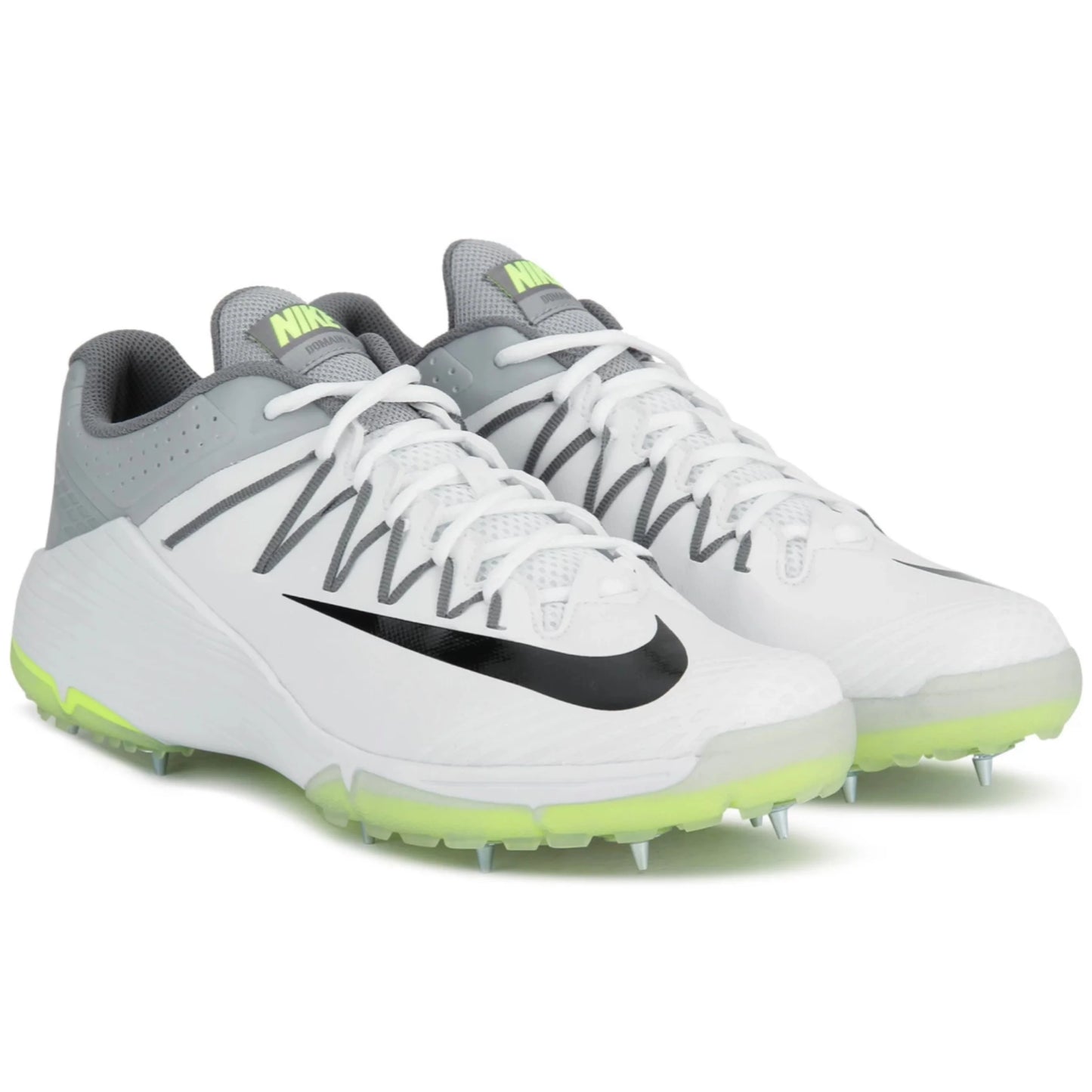 Nike Domain 2 Spike Cricket Shoes - White/Blue/Orange, White/Green/Grey