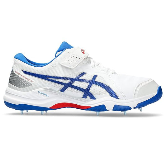 2024 ASICS Speed Menace FF Asics Unisex Bowling Shoes in White / Blue Cricket Shoes