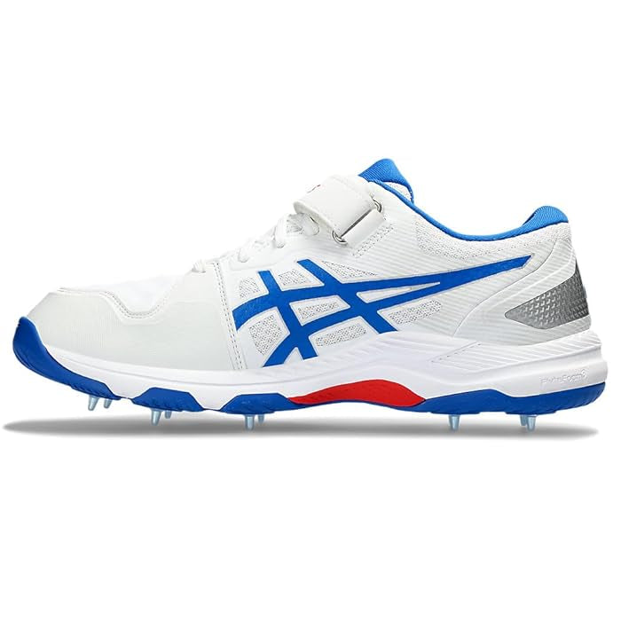 2024 ASICS Speed Menace FF Asics Unisex Bowling Shoes in White / Blue Cricket Shoes