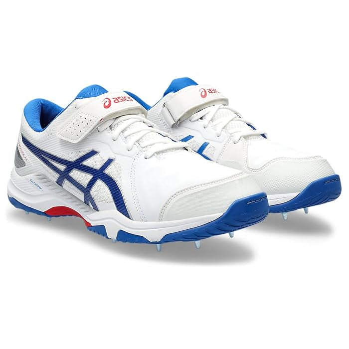 2024 ASICS Speed Menace FF Asics Unisex Bowling Shoes in White / Blue Cricket Shoes