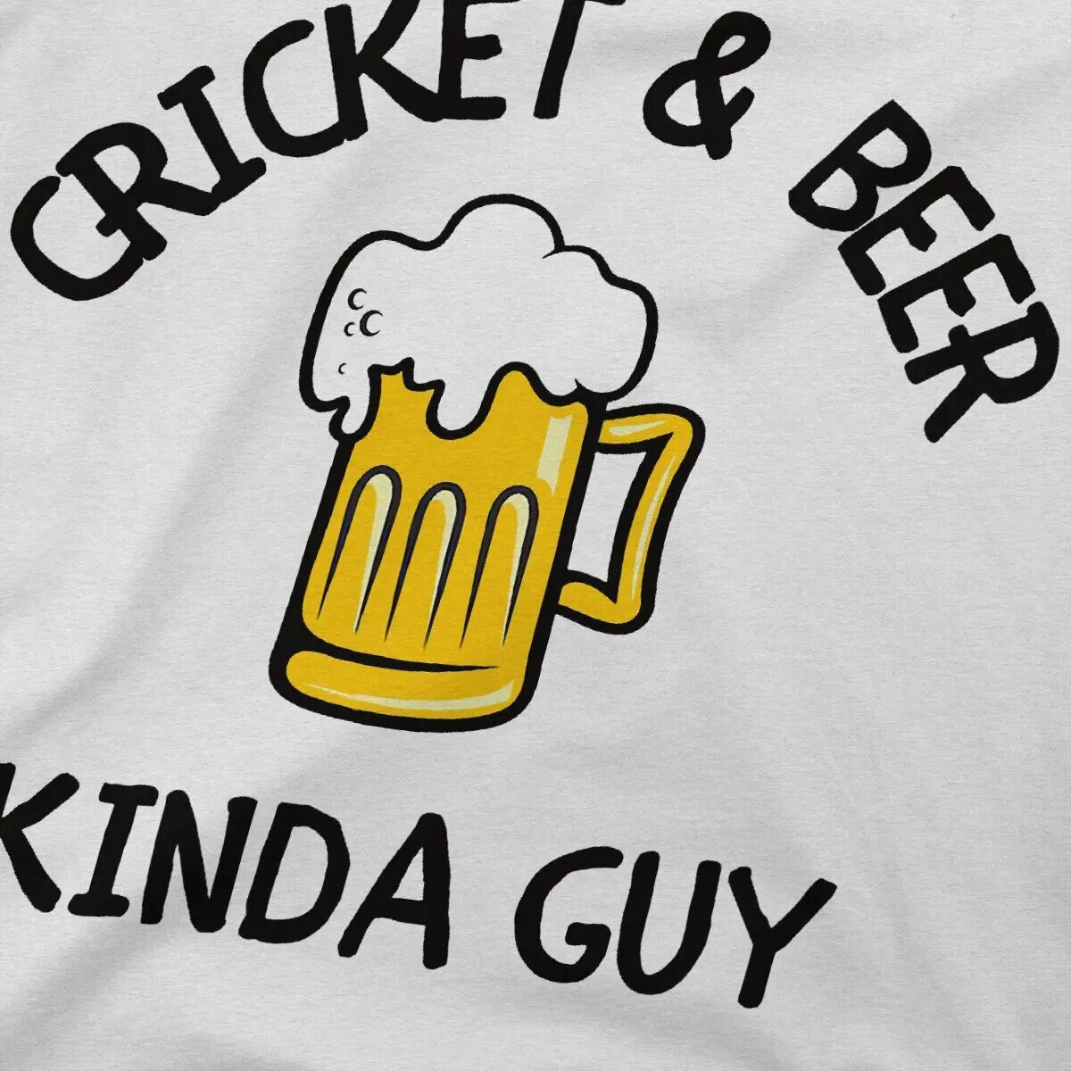 Cricket & Beer Kinda Guy T-Shirt for Men White