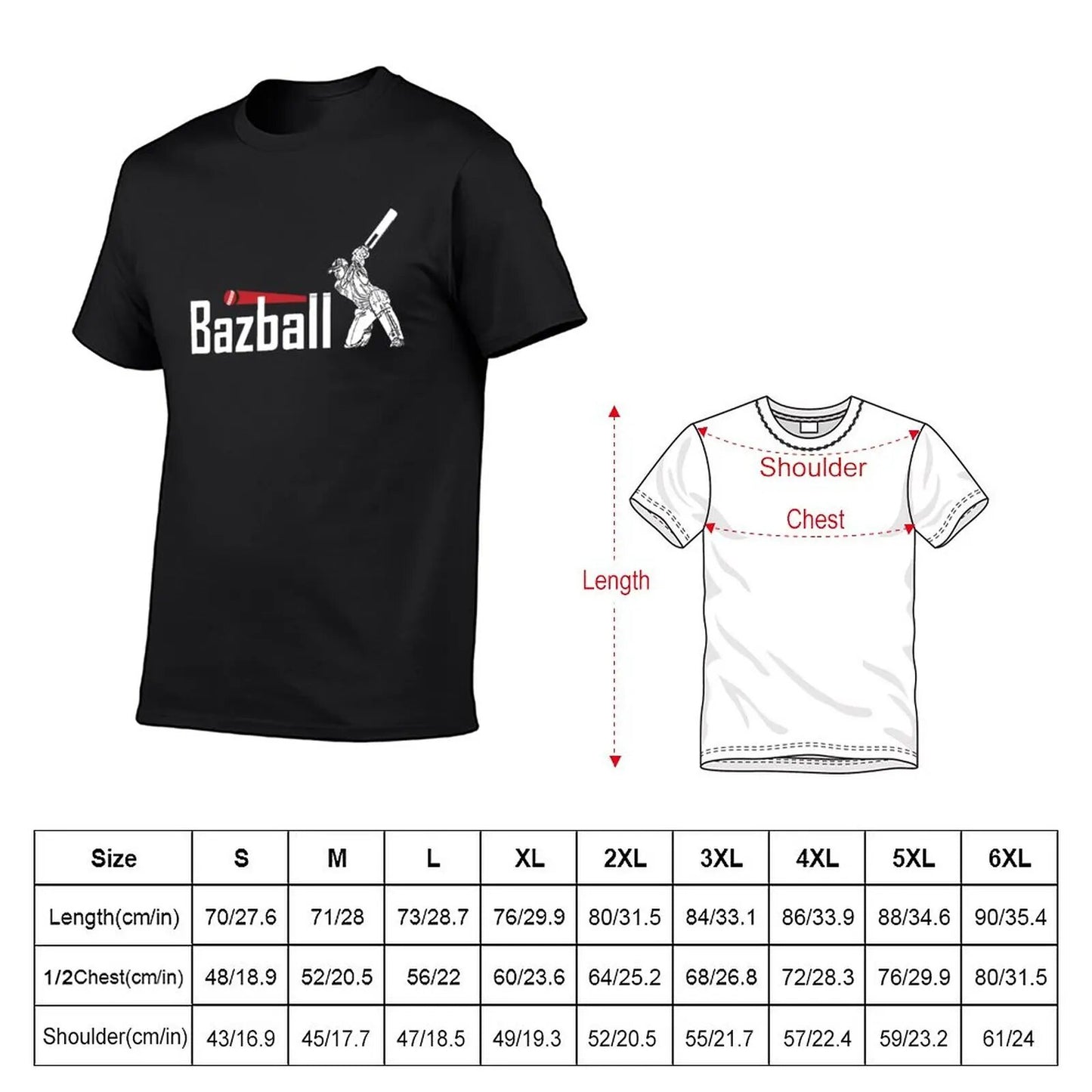 Bazball England Cricket T-Shirt for Men, Multiple Colours
