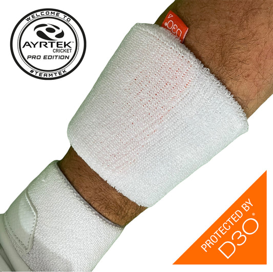 Ayrtek Hybrid PRO Sweatband- White Stubby Size 4"