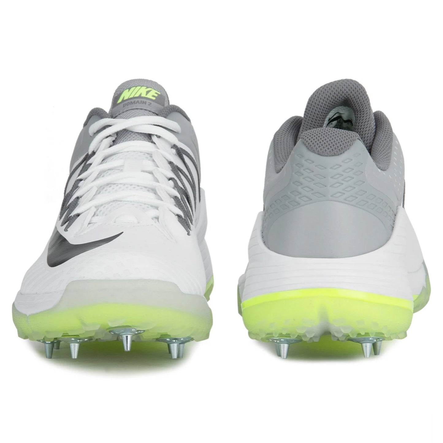 Nike Domain 2 Spike Cricket Shoes - White/Green/Grey