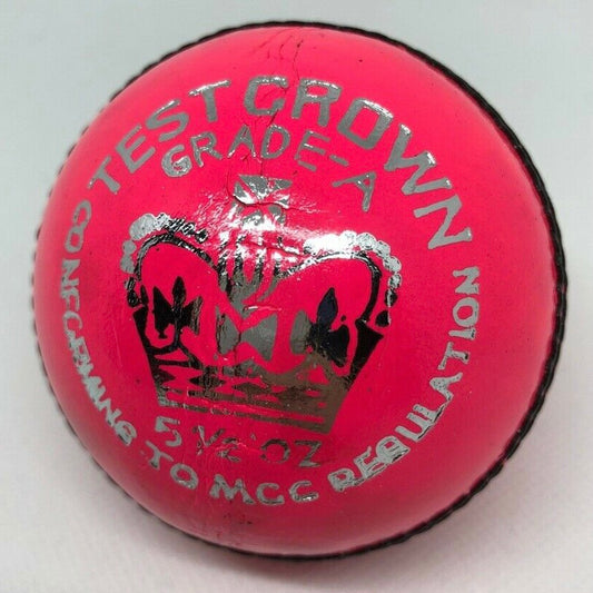 Men's Pink Test Crown Grade 'A' Cricket Ball 5 1/2 oz Cricket Ball