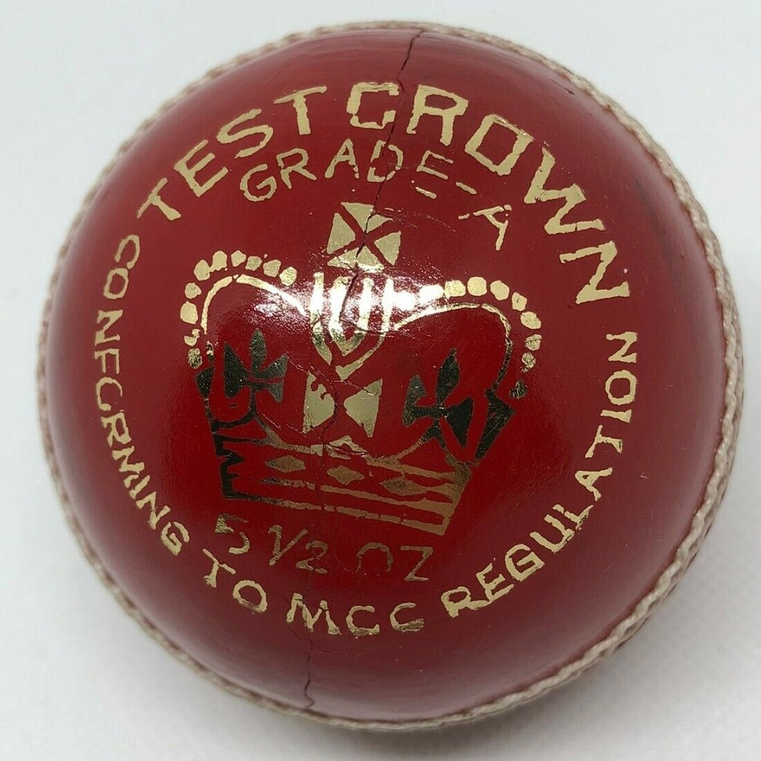 Men's Red Test Crown Grade 'A' Cricket Ball 5 1/2 oz / 156 grams Cricket Ball