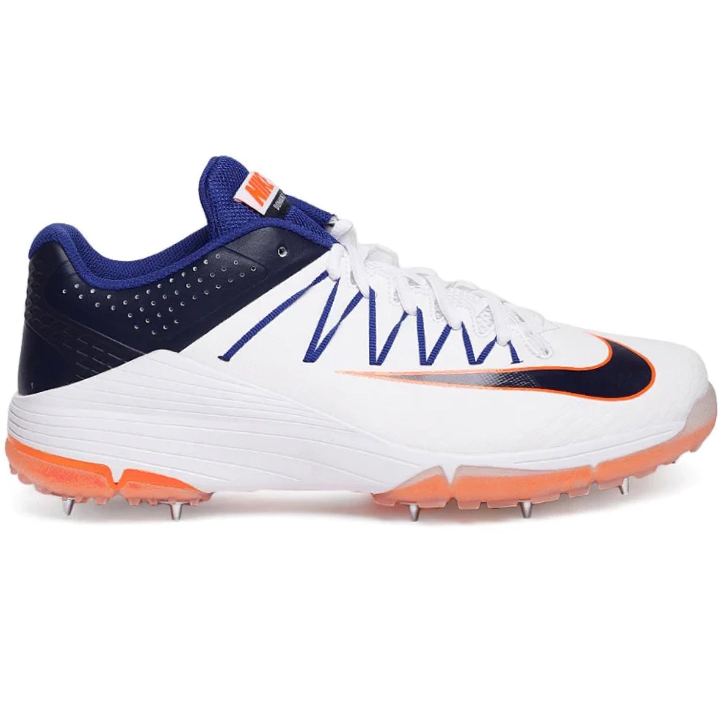 Nike Domain 2 Spike Cricket Shoes - White/Blue/Orange, White/Green/Grey