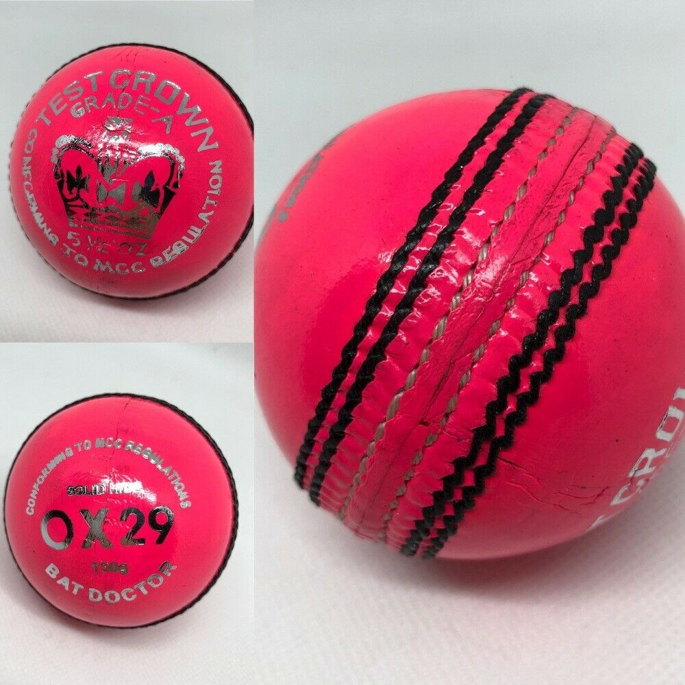 Men's Pink Test Crown Grade 'A' Cricket Ball 5 1/2 oz Cricket Ball